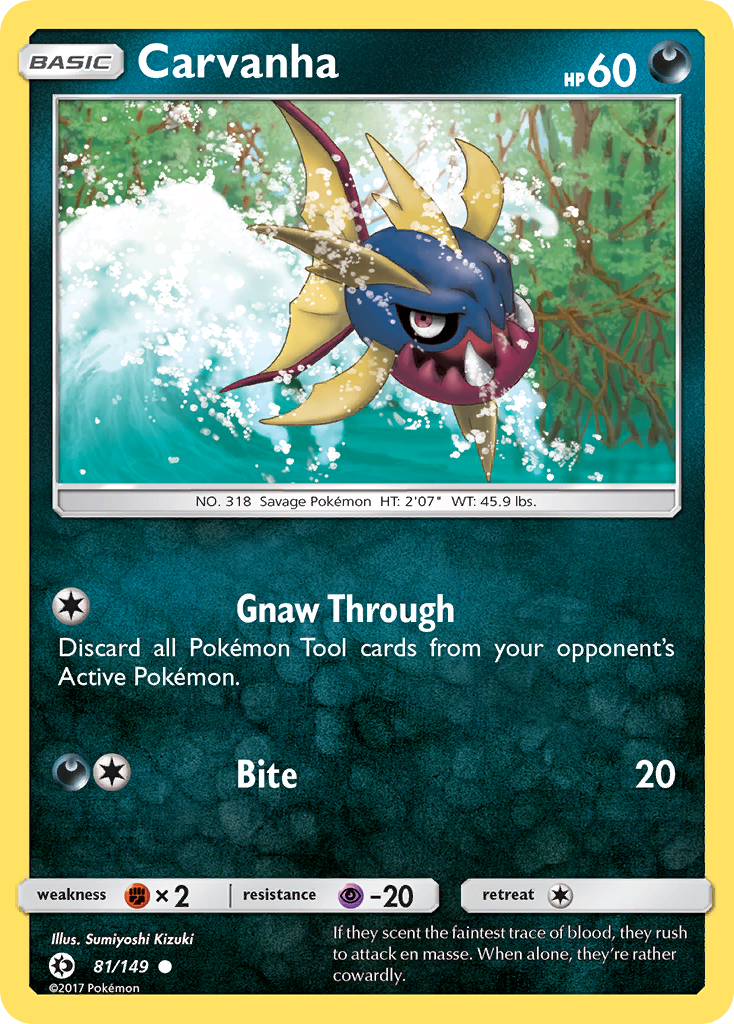 Carvanha 81/149 Common card from Sun & Moon