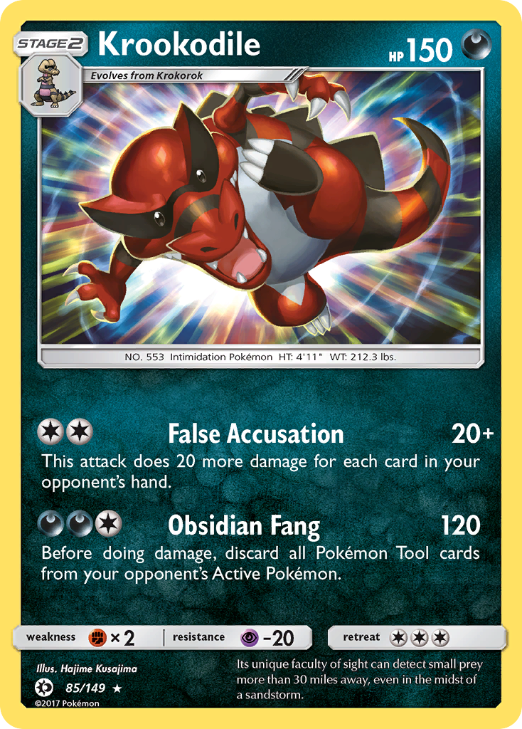 Krookodile 85/149 Rare Holo card from Sun & Moon