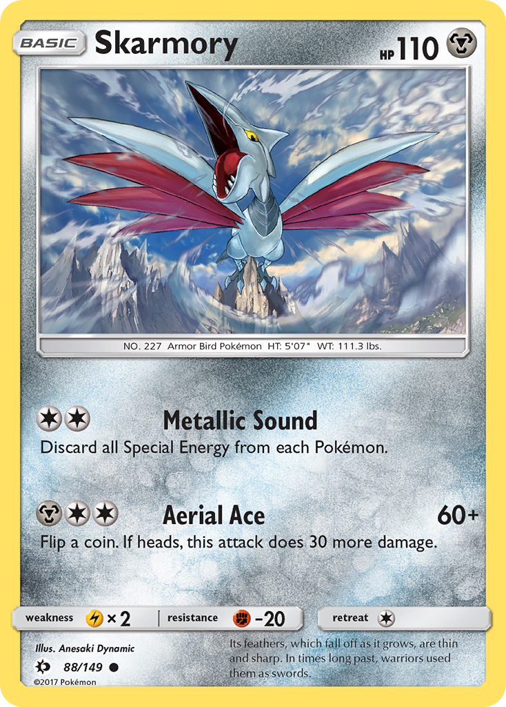 Skarmory 88 Common card from Sun & Moon