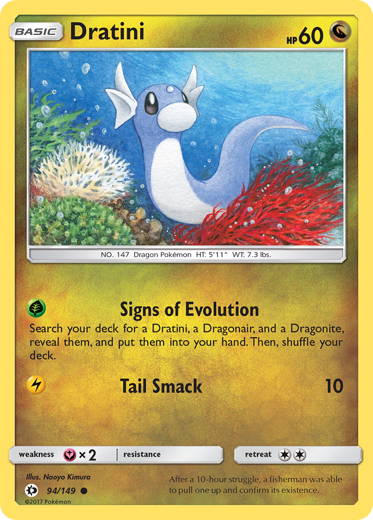 Dratini 94 Common card from Sun & Moon