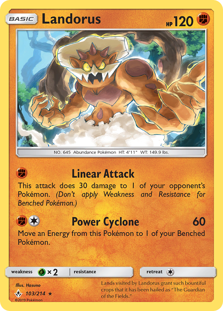 Landorus 103/214 Rare Holo card from Unbroken Bonds