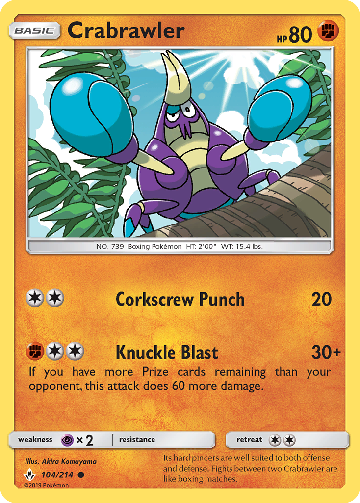 Crabrawler 104/214 Common card from Unbroken Bonds