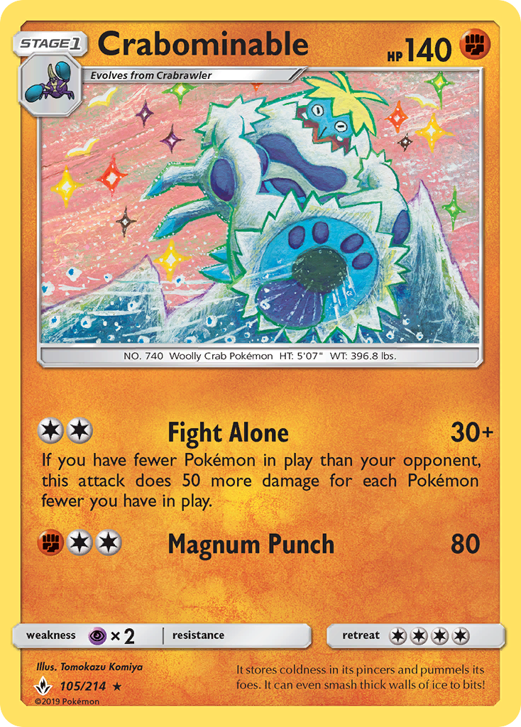 Crabominable 105/214 Rare card from Unbroken Bonds