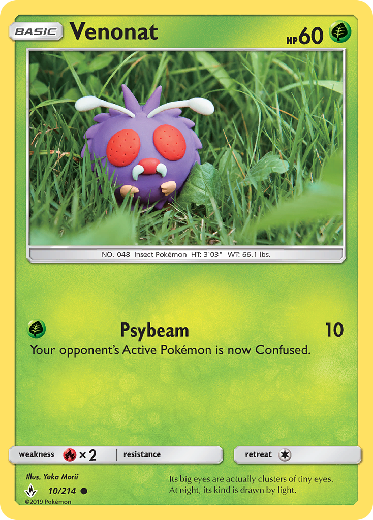 Venonat 10 Common card from Unbroken Bonds