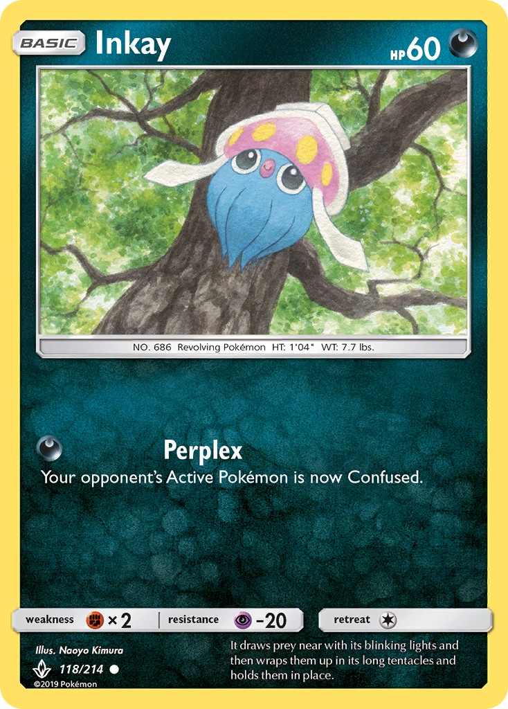 Inkay 118 Common card from Unbroken Bonds