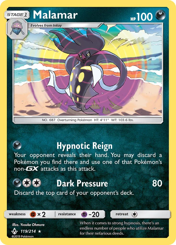Malamar 119/214 Rare Holo card from Unbroken Bonds