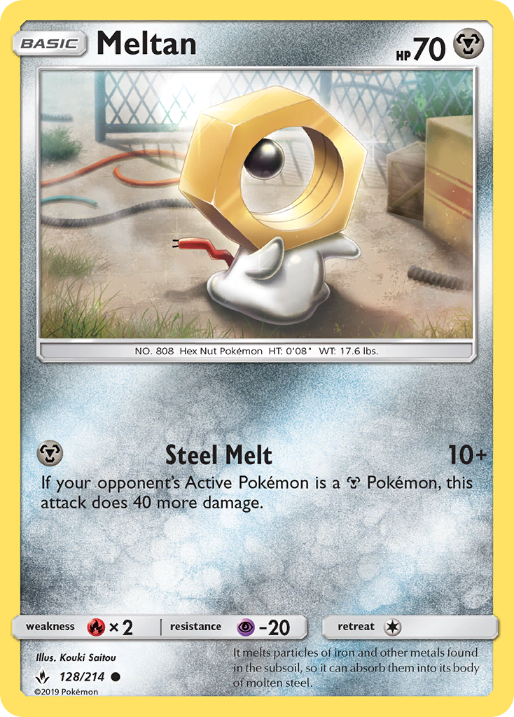 Meltan 128 Common card from Unbroken Bonds