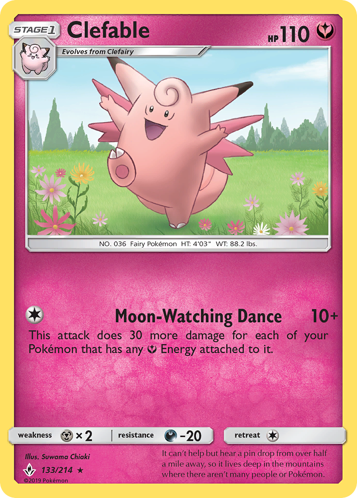 Clefable 133/214 Rare card from Unbroken Bonds