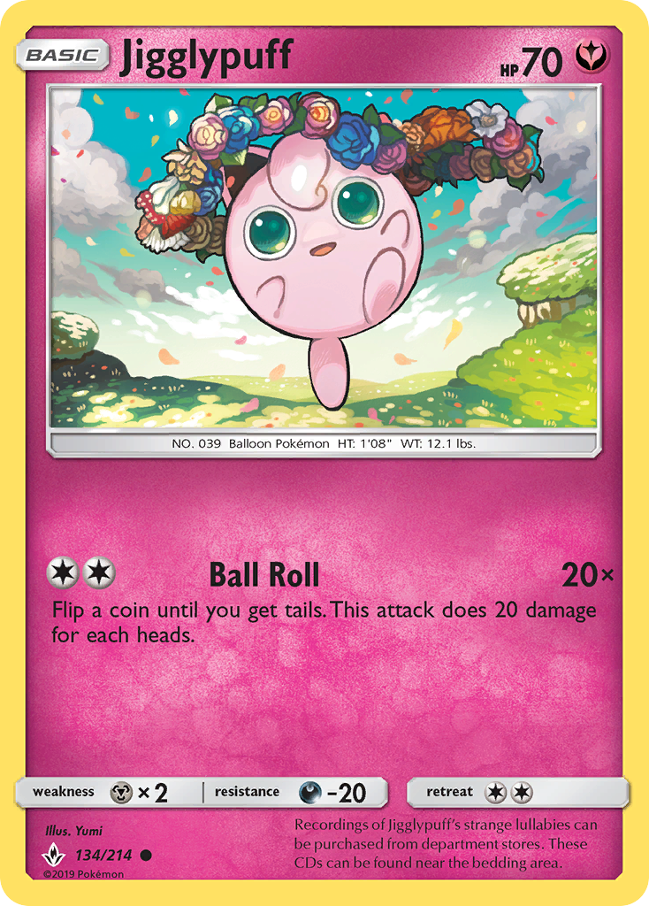 Jigglypuff 134/214 Common card from Unbroken Bonds