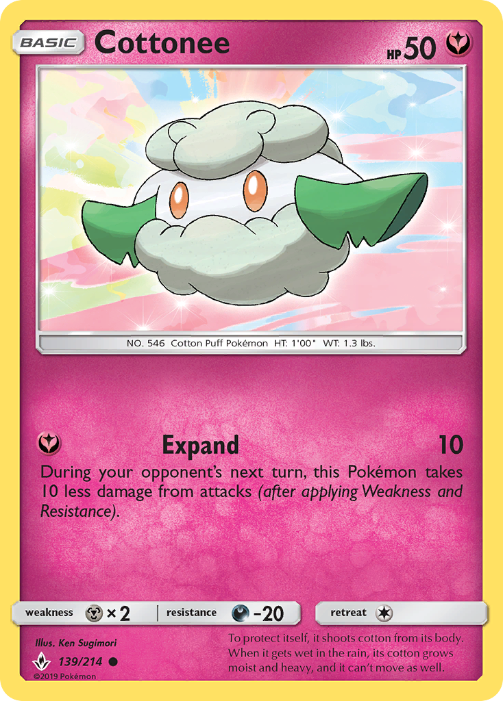 Cottonee 139 Common card from Unbroken Bonds