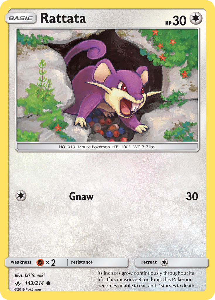 Rattata 143/214 Common card from Unbroken Bonds