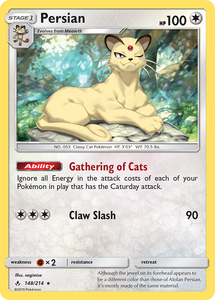 Persian 148 Rare card from Unbroken Bonds
