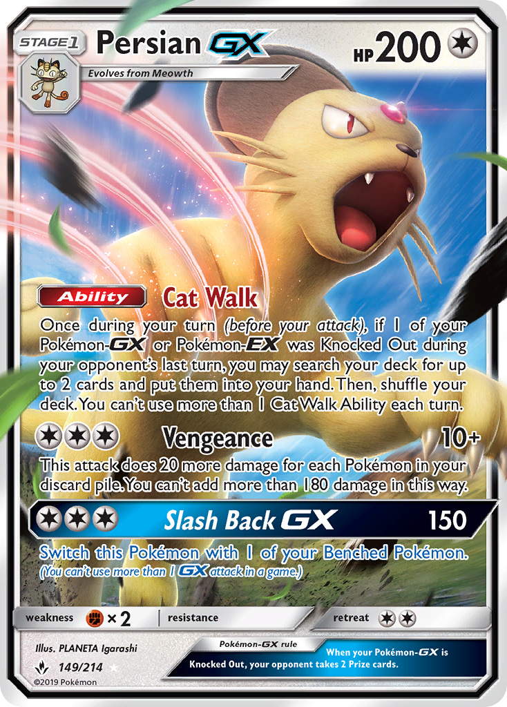 Persian-GX 149/214 Rare Holo GX card from Unbroken Bonds