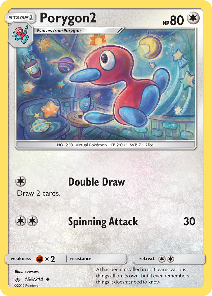 Porygon2 156 Uncommon card from Unbroken Bonds
