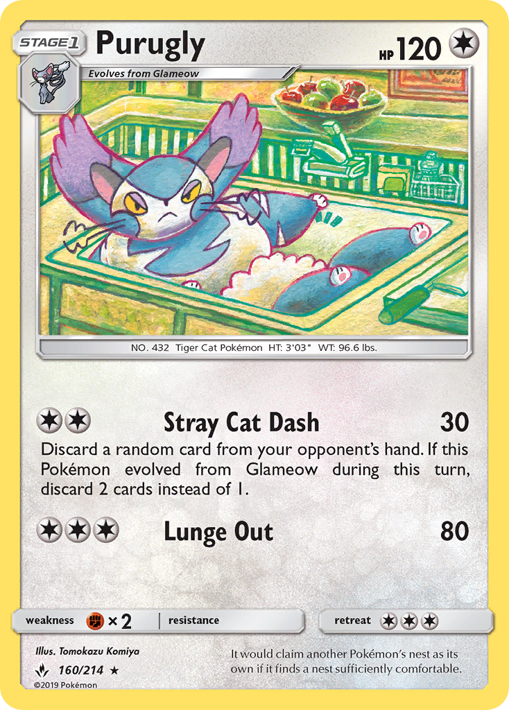 Purugly 160/214 Rare card from Unbroken Bonds