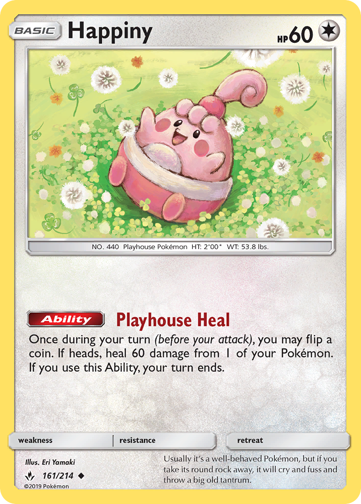 Happiny 161 Uncommon card from Unbroken Bonds