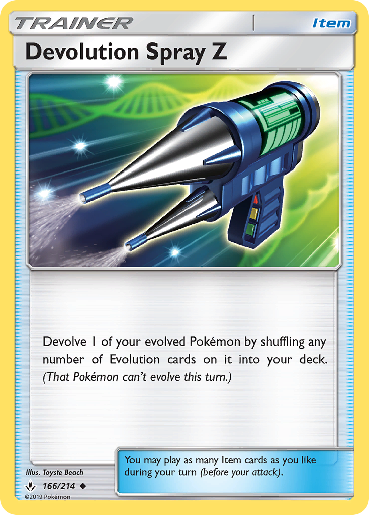 Devolution Spray Z 166/214 Uncommon card from Unbroken Bonds