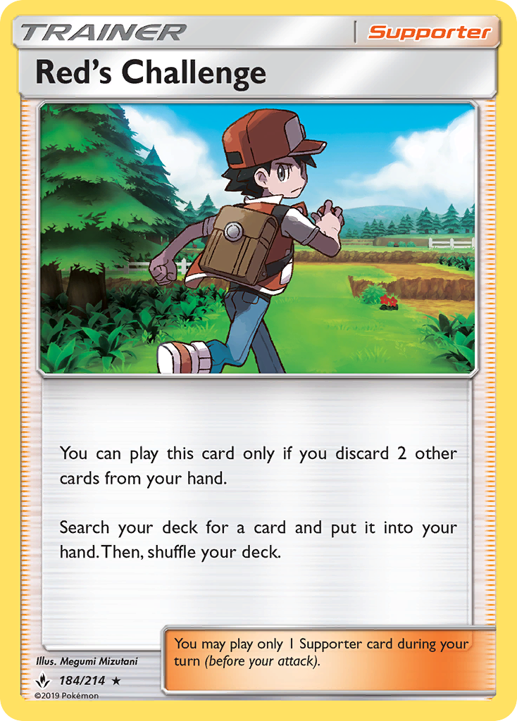 Red's Challenge 184/214 Rare Holo card from Unbroken Bonds