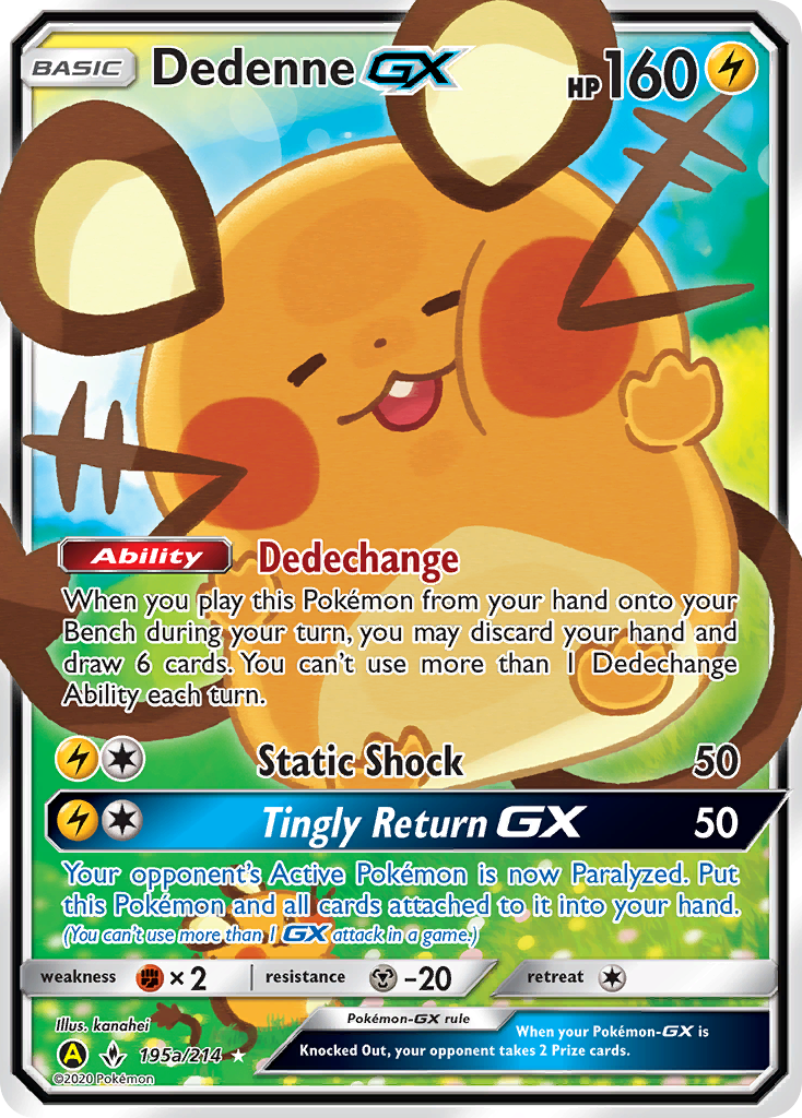 Dedenne-GX 195a/214 Rare Ultra card from Unbroken Bonds