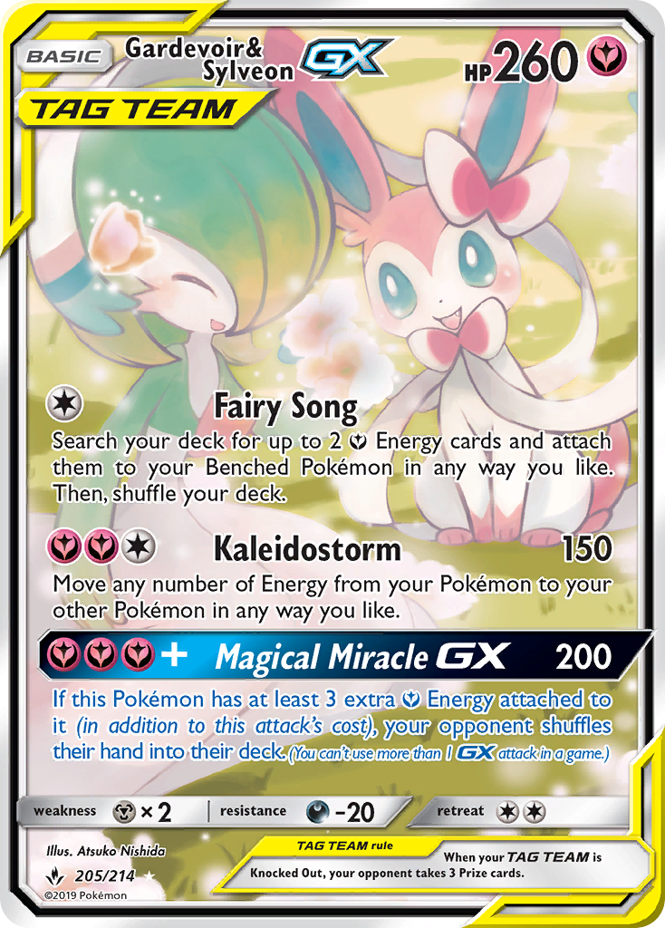 Gardevoir & Sylveon-GX 205 Rare Ultra card from Unbroken Bonds