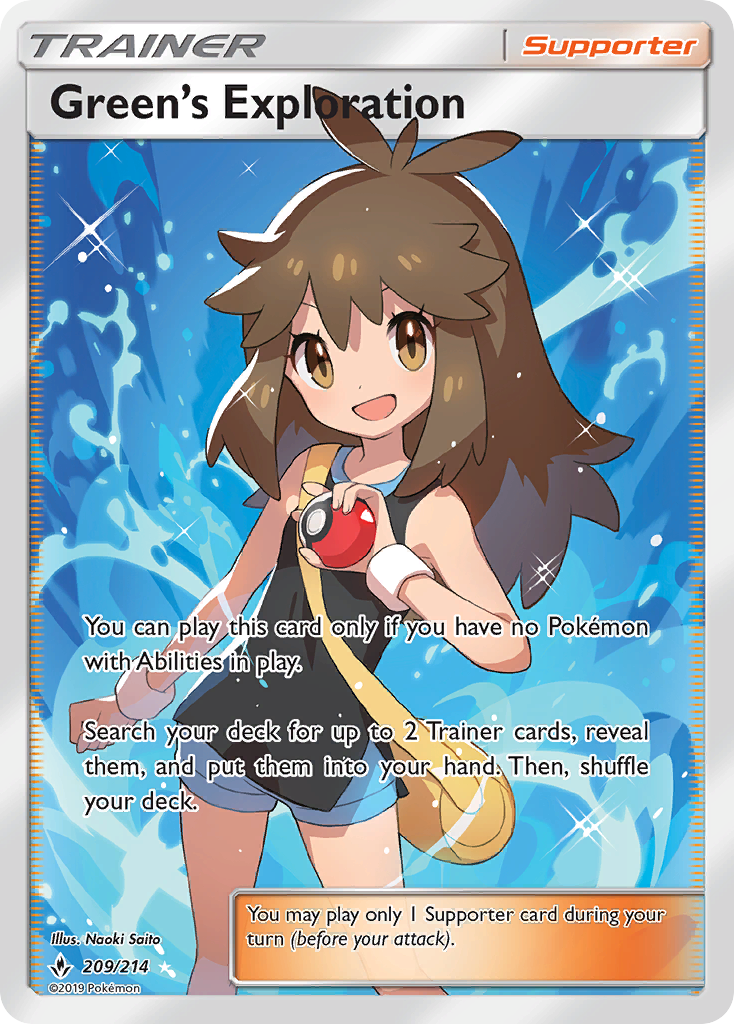 Green's Exploration 209/214 Rare Ultra card from Unbroken Bonds