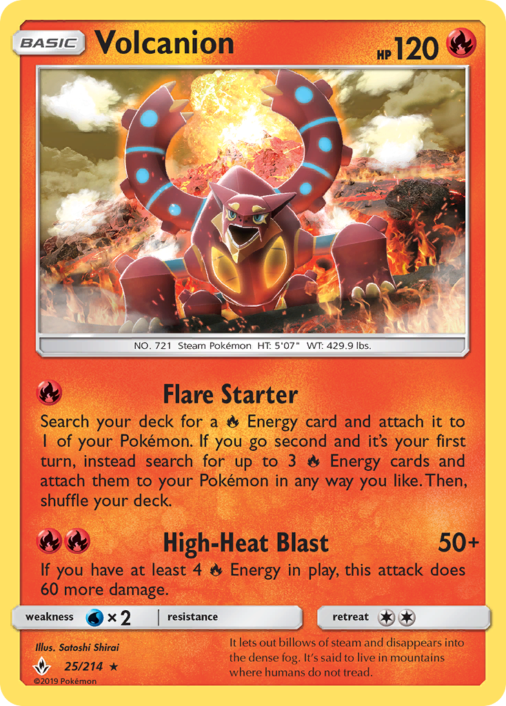 Volcanion 25/214 Rare Holo card from Unbroken Bonds