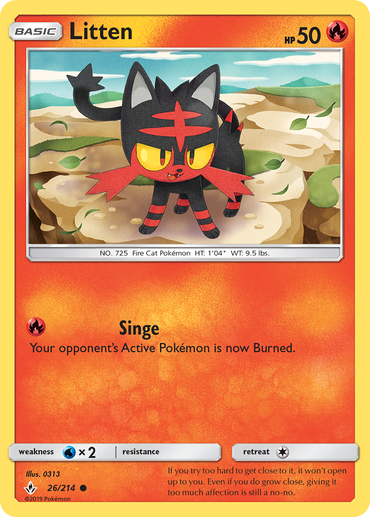Litten 26 Common card from Unbroken Bonds