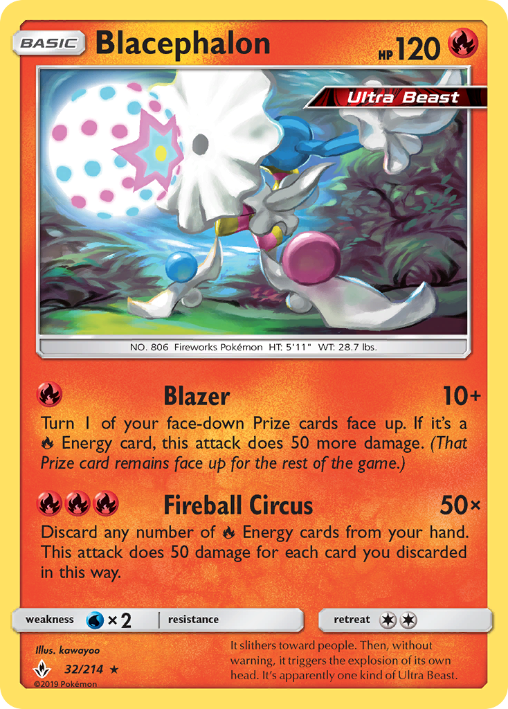 Blacephalon 32 Rare card from Unbroken Bonds