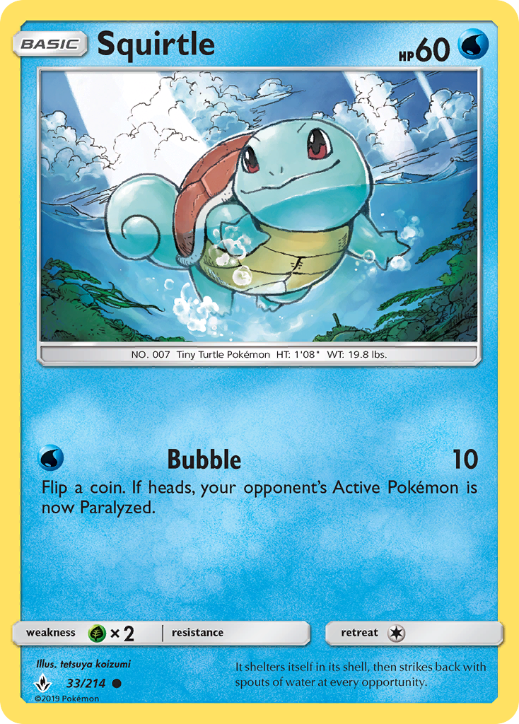 Squirtle 33 Common card from Unbroken Bonds