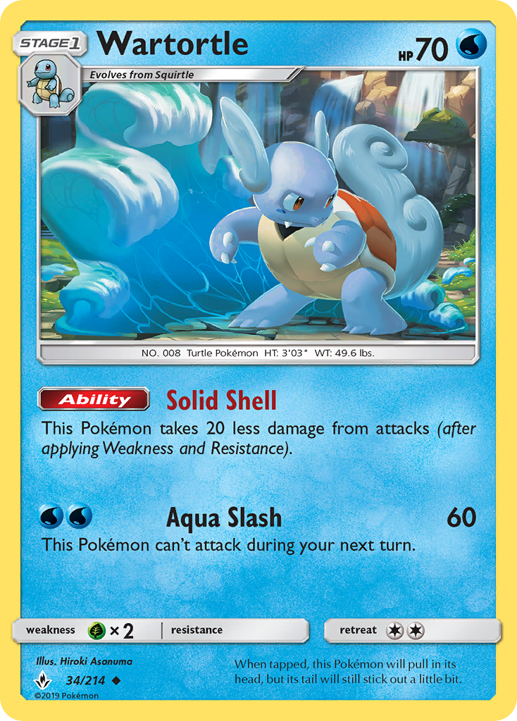 Wartortle 34 Uncommon card from Unbroken Bonds