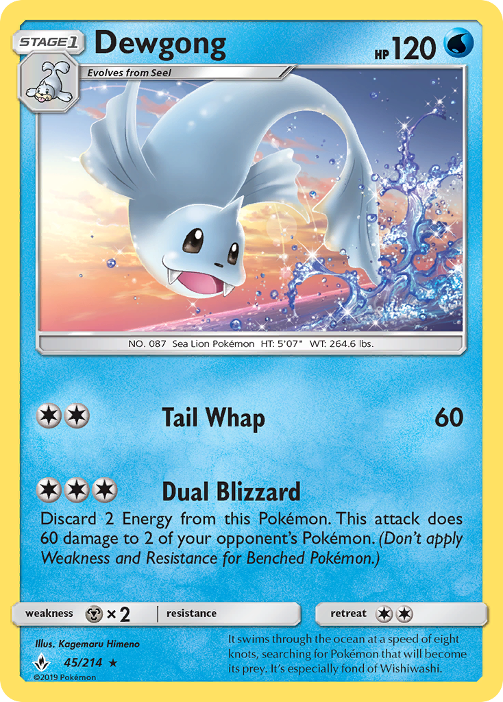 Dewgong 45 Rare card from Unbroken Bonds