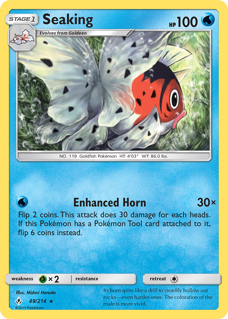 Seaking 49/214 Rare card from Unbroken Bonds