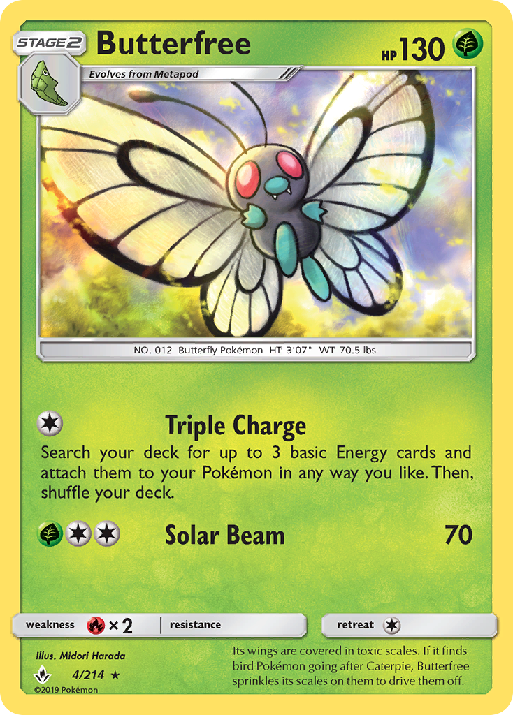Butterfree 4/214 Rare card from Unbroken Bonds