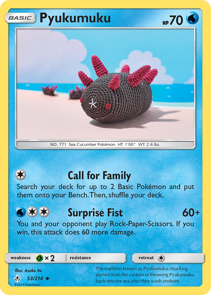 Pyukumuku 53 Uncommon card from Unbroken Bonds