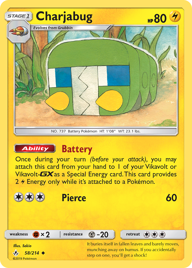 Charjabug 58 Uncommon card from Unbroken Bonds