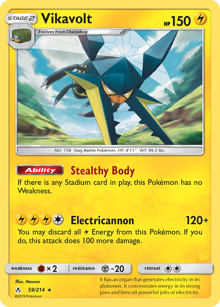Vikavolt 59/214 Rare Holo card from Unbroken Bonds