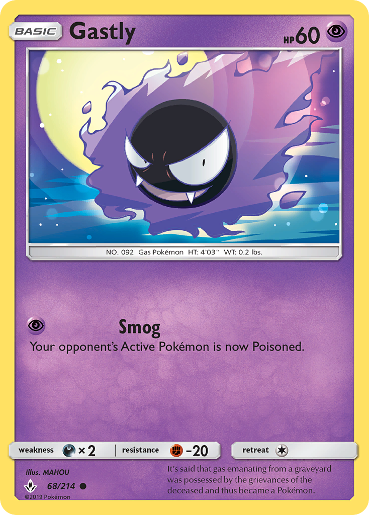 Gastly 68/214 Common card from Unbroken Bonds