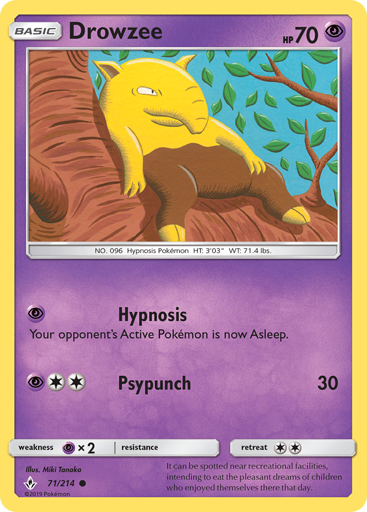Drowzee 71/214 Common card from Unbroken Bonds
