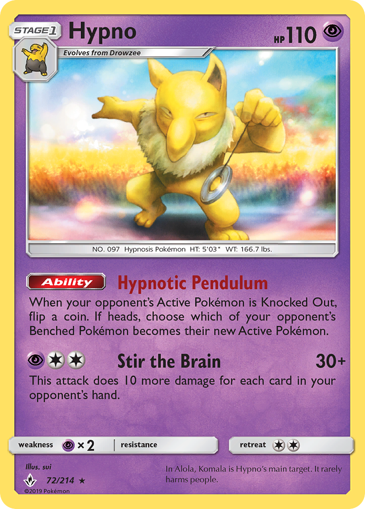 Hypno 72 Rare card from Unbroken Bonds