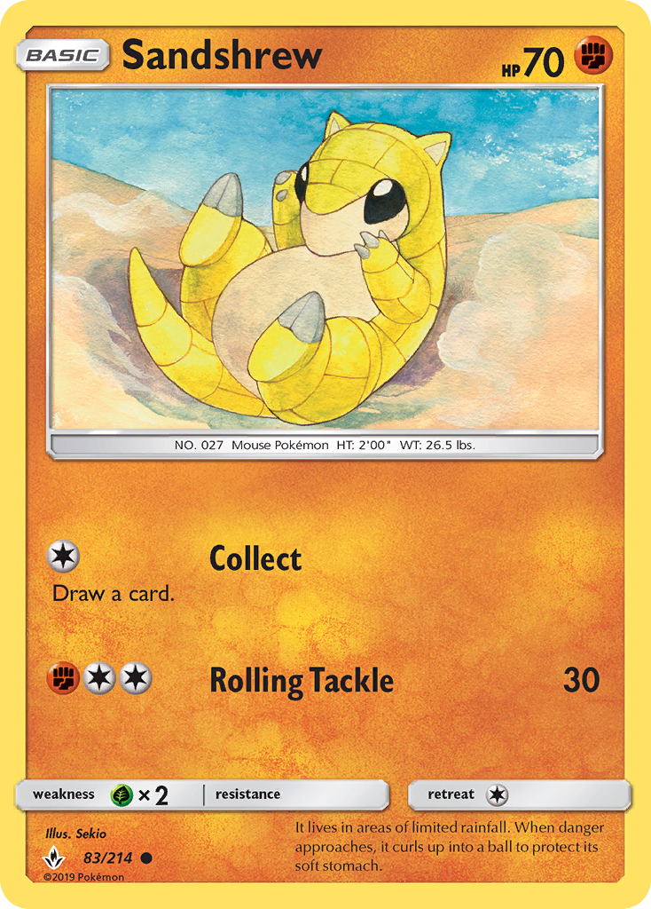 Sandshrew 83 Common card from Unbroken Bonds