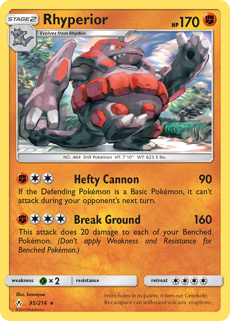 Rhyperior 95/214 Rare card from Unbroken Bonds