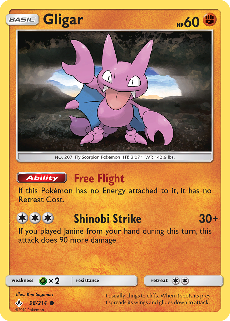 Gligar 98 Common card from Unbroken Bonds