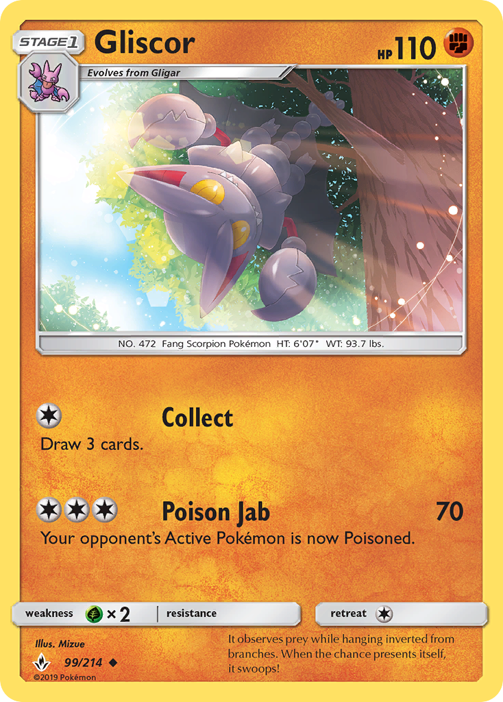 Gliscor 99 Uncommon card from Unbroken Bonds