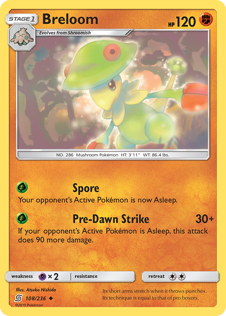 Breloom 108 Uncommon card from Unified Minds