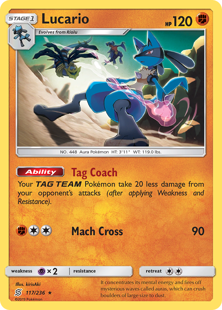 Lucario 117 Rare card from Unified Minds