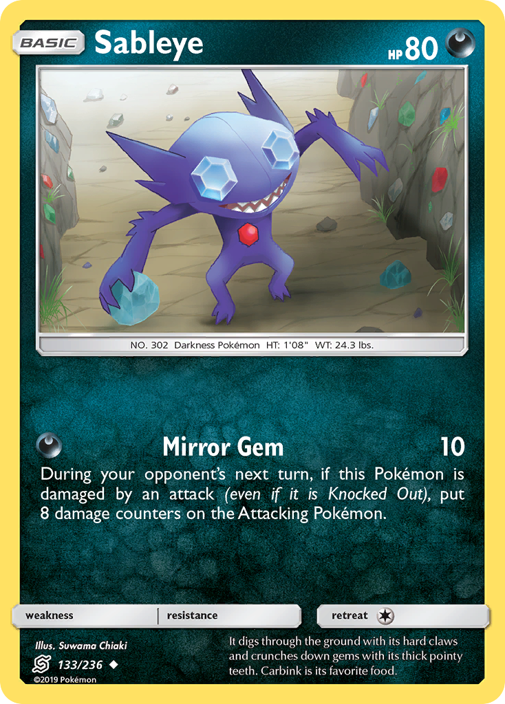 Sableye 133 Uncommon card from Unified Minds