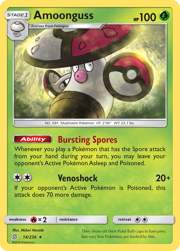 Amoonguss 14/236 Rare card from Unified Minds