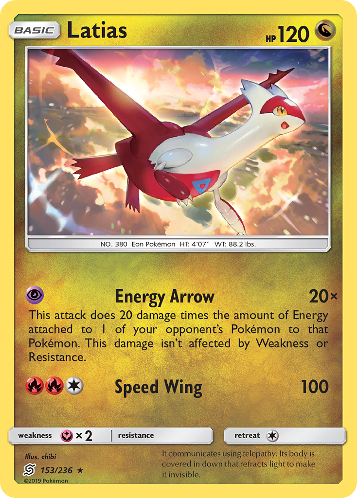 Latias 153 Rare card from Unified Minds