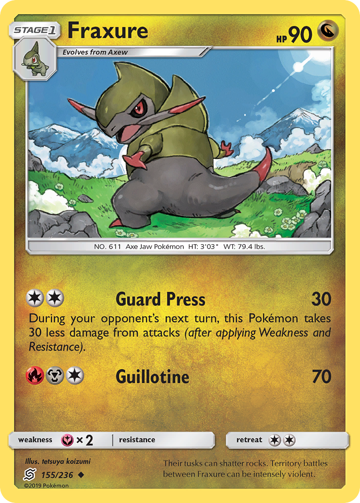 Fraxure 155/236 Uncommon card from Unified Minds