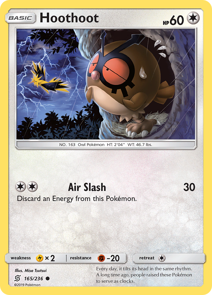 Hoothoot 165 Common card from Unified Minds
